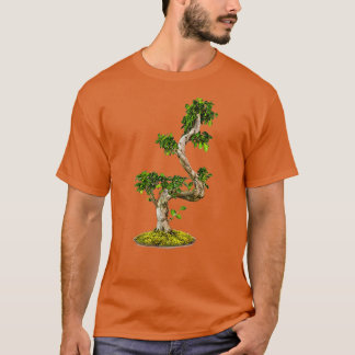 Camiseta Bonsai Tree in hand green Nature isolou White Ba