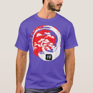 Camiseta Bonsai Tree Japonês Calligrafia Zen Vintage Art