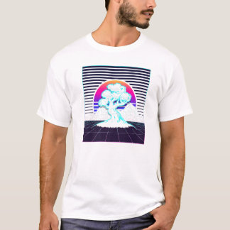 Camiseta Bonsai Tree Japonês Zen Synthwave Sun Vaporwave A