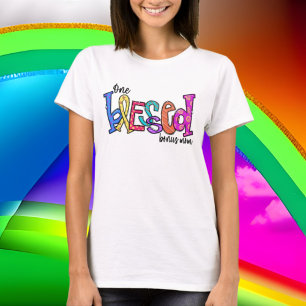 Camiseta bônus bonito abençoado, mãe, arte de palavra