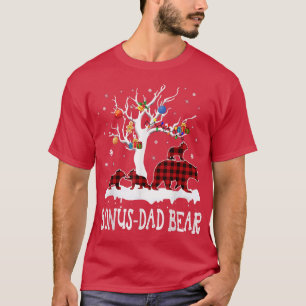 Camiseta Bonus Dad Bear Christmas Pajama Red Plaid Buffalo 