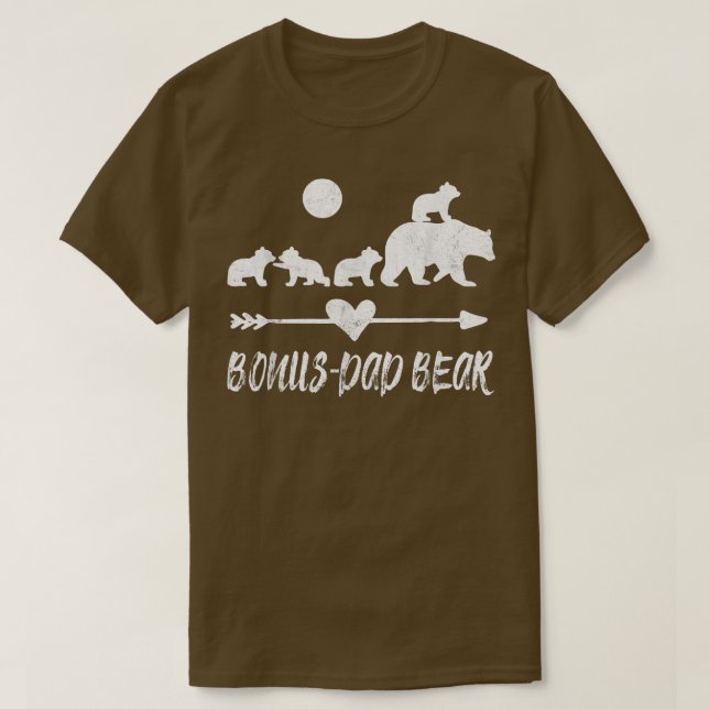 Camiseta Bonus Dad Bear Shirt with Four Cute Bear Cubs Gift (Frente do Design)