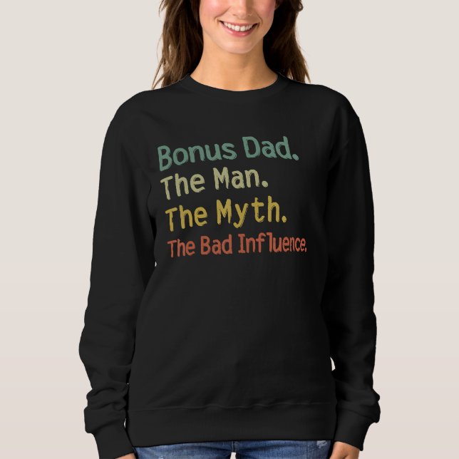 Camiseta Bonus Dad The Man Myth The Bad Influence Retro Gif (Frente)