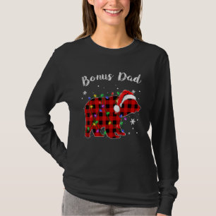 Camiseta Bônus de Pai de Xadrez Vermelho Urso Família Búfal