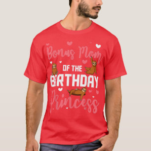 Camiseta Bonus Mãe Da Princesa Aniversário Sloth Bday Cele