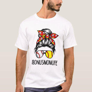 Camiseta Bonus Mãe Vida Softball Dia de as mães de Baseball