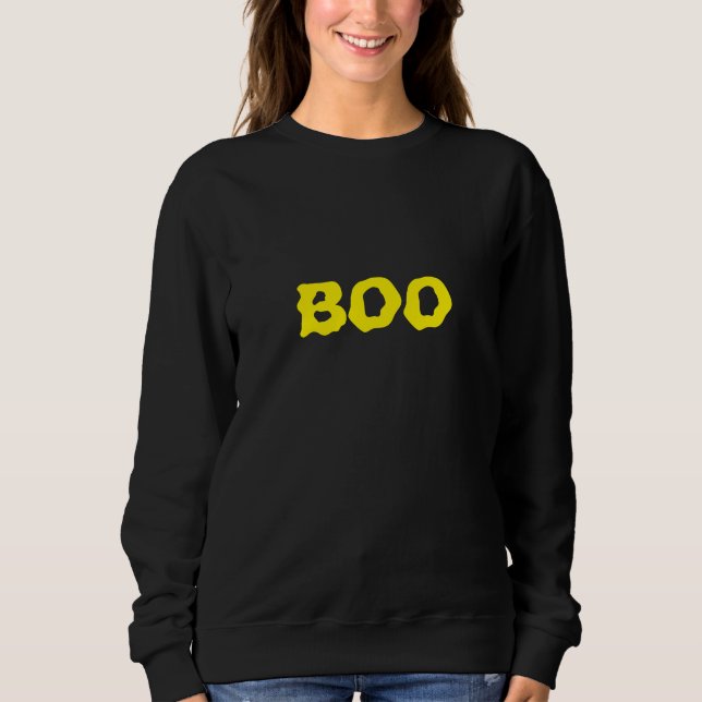 Camiseta Boo Amarelo e preto assustador Halloween (Frente)