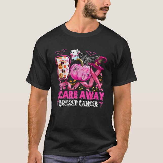 Camiseta Boo Assusta-Se Com O Câncer Da Mama Pia-Fita Aranh (Frente)