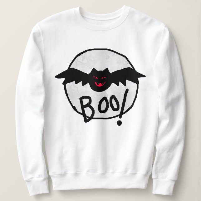Camiseta Boo Bat Abstrato Art Halloween (Frente do Design)