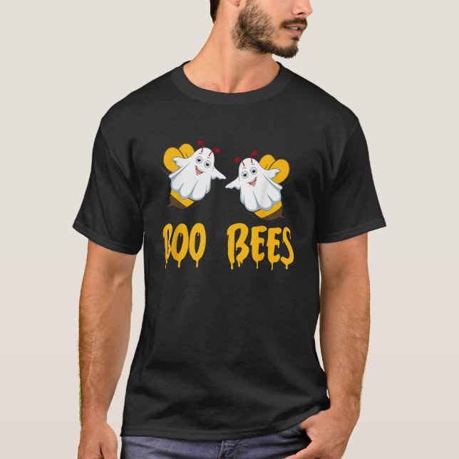 Camiseta Boo Bees Casais Engraçados Figurino de Halloween (Frente)