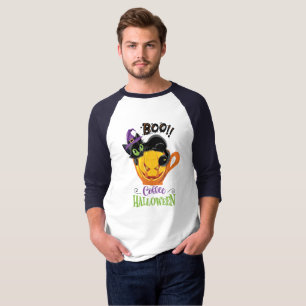 Camiseta Boo Black Cat, Assustador Pumpkin Café Halloween