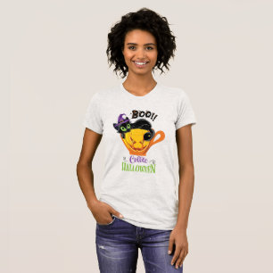 Camiseta Boo Black Cat, Assustador Pumpkin Café Halloween