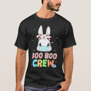 Camiseta Boo Boo Crew Bunny Enfermeira Páscoa Coelho Rosto 