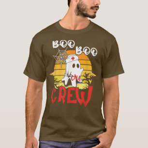 Camiseta Boo Boo Crew CNA Enfermeira Fantasma Meninas Engra