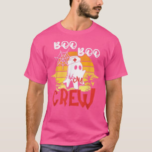 Camiseta Boo Boo Crew CNA Enfermeira Fantasma Meninas Engra