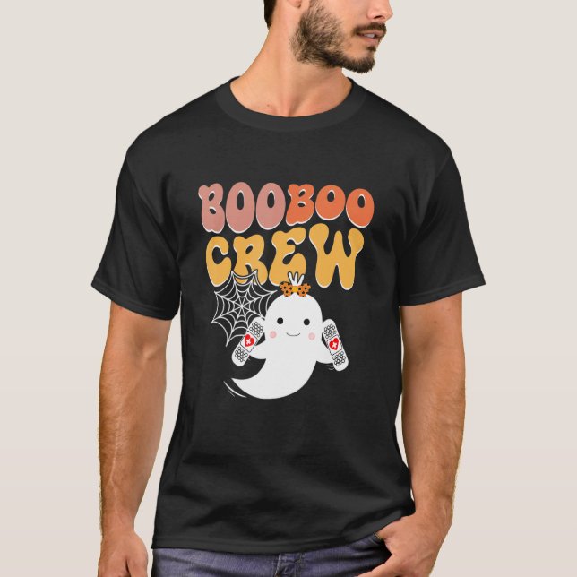 Camiseta Boo Boo Crew Enfermeira de Halloween Diversão de F (Frente)