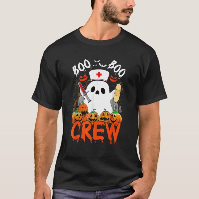 Camiseta Boo Boo Crew Ghost EMS paramédico Enfermeiro (Frente)
