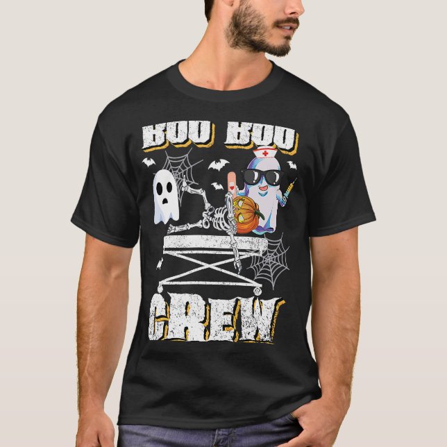 Camiseta Boo Boo Crew Ghost EMS paramédico Enfermeiro Hallo (Frente)