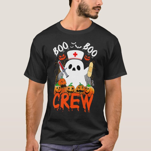 Camiseta Boo Boo Crew Ghost Engraçado EMS EMT Enfermeiro pa (Frente)