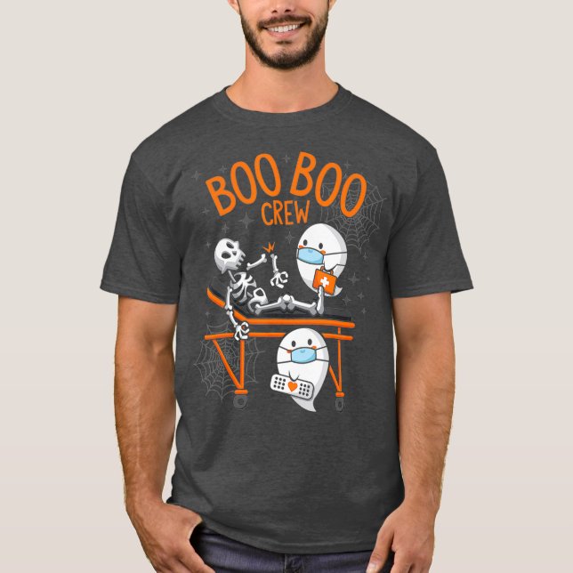 Camiseta Boo Boo Crew Ghost Médico paramédico Enfermeiro EM (Frente)