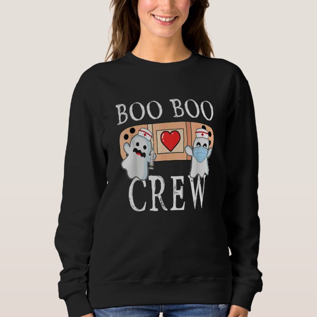 Camiseta Boo Boo Crew Ghost Nurse Costume Girls Halloween (Frente)
