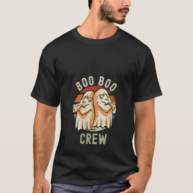 Camiseta Boo Boo Crew Halloween Boo Sheet Nightshift Hallow (Frente)