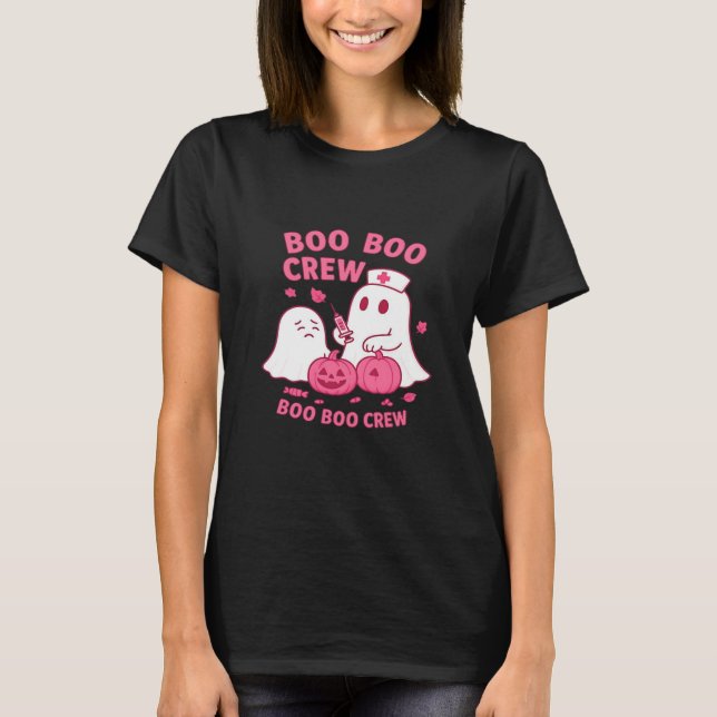 Camiseta Boo Boo Crew Nurse Funny Halloween Ghost Nurse Gir (Frente)