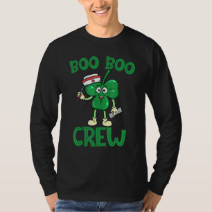 Camiseta Boo Boo Crew Nurss Rua Patrick S Day Lucky Shamroc