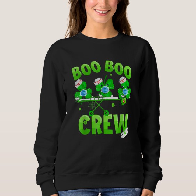 Camiseta Boo Boo Crew Nurss Rua Patrick S Day Shamrock (Frente)
