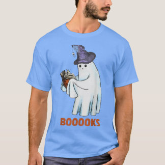 Camiseta Boo Books Halloween Fantasma Leopardo