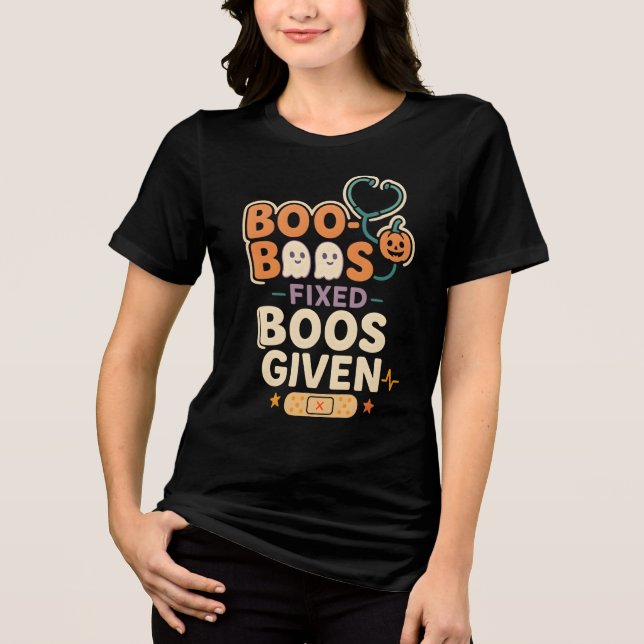 Camiseta Boo-Boos Fixos Em Enfermeiro Pediátrico (Frente)