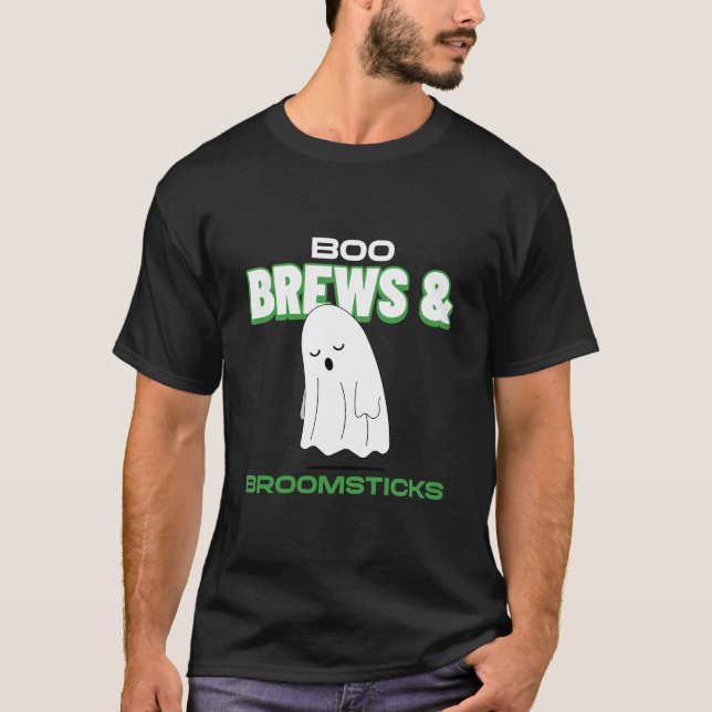 Camiseta Boo Break e Broomstick Halloween (Frente)