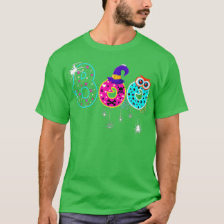 Camiseta Boo Com Aranhas E Cos De Festa De Hat Halloween De
