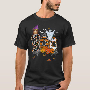 Camiseta Boo Creepy Owl Pumpkin Ghost Halloween