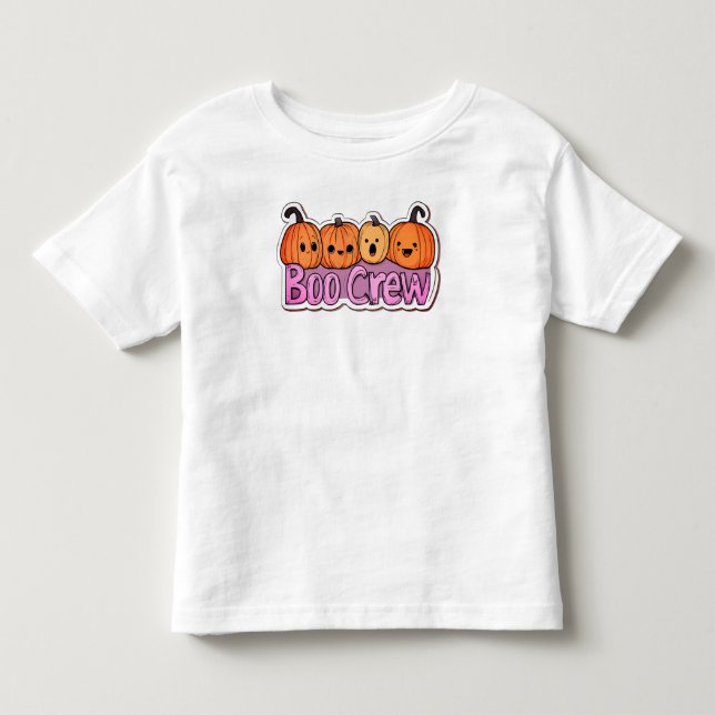 Camiseta Boo Crew Cute Pumpkins Halloween (Frente)