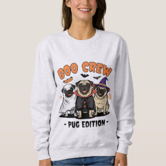 Camiseta Boo Crew – Edição Pug | Design de Cachorro Fofo de