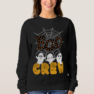 Camiseta Boo Crew Halloween Sweatshirt com Fantasmas Bonito