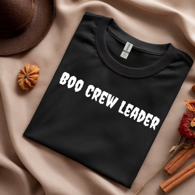 Camiseta Boo Crew Líder em Tipografia Branca halloween (Criador carregado)