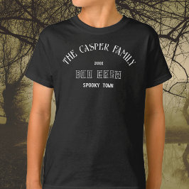 Camiseta Boo Crew Nome Personalizado Família Halloween Cria