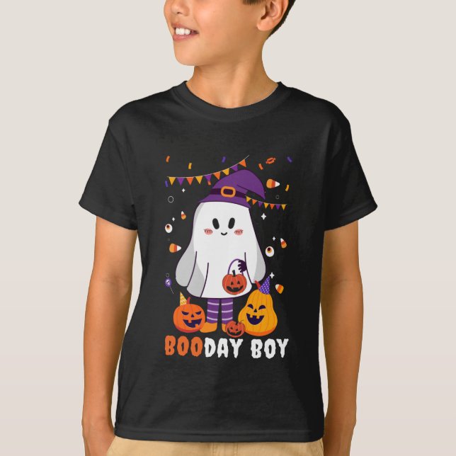Camiseta boo-day boy halloween birthday (Frente)