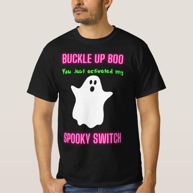 Camiseta Boo de Encerramento Você Acendeu Meu Switch Spooky (Frente)