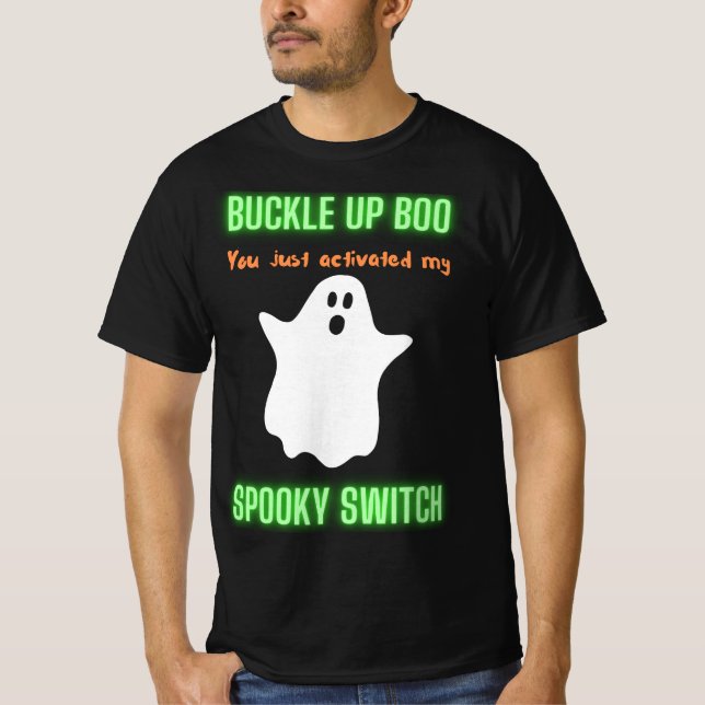 Camiseta Boo de Encerramento Você Acendeu Meu Switch Spooky (Frente)