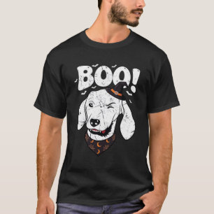 Camiseta Boo Dia das Bruxas Cachorro Bruxa Chapéu Morcegos