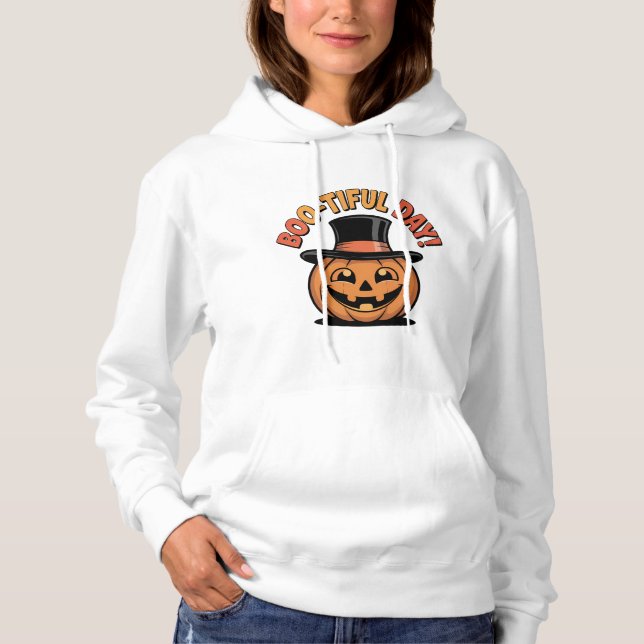 Camiseta Boo Dia Pumpkin com Chapéu Superior (Frente)