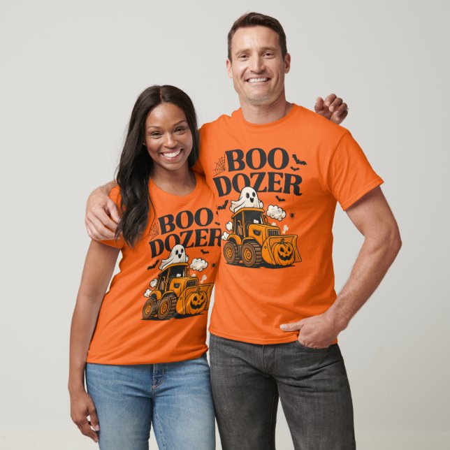Camiseta Boo Dozer Halloween Construction Ghost Pumpkin (Unissex)