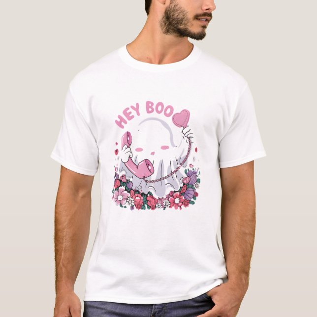Camiseta Boo Fantasma Bonito Divertido Halloween (Frente)