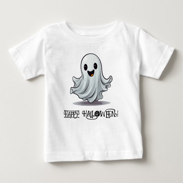 Camiseta Boo! Fantasma Feliz e Bonito (Frente)