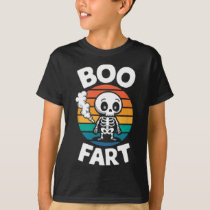 Camiseta Boo Fart Engraçado Fazendo Esqueleto Para O Hallow