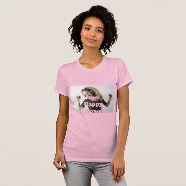 Camiseta Boo Feliz Dia das Bruxas (Frente Completa)