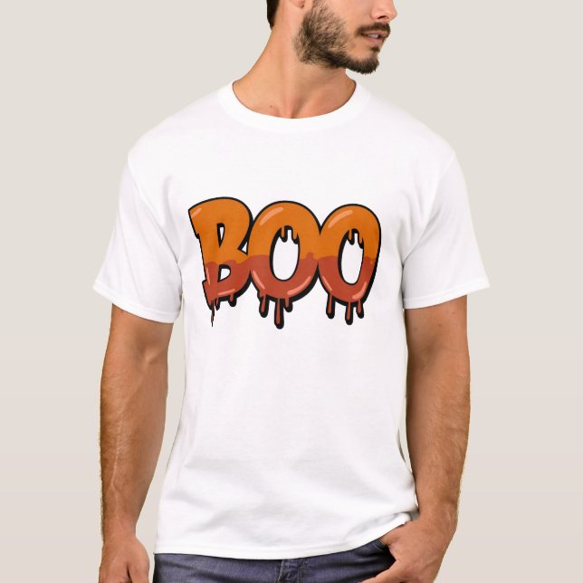 Camiseta Boo! Feliz Dia das Bruxas (Frente)